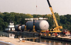 Barge Offloading with Gantries
